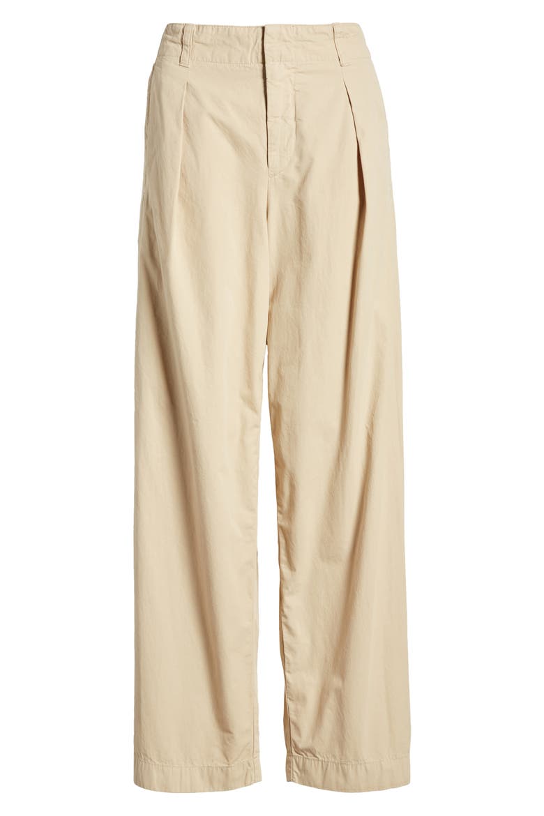 Donovan Pleated Wide Leg Twill Pants, Alternate, color, KHAKI