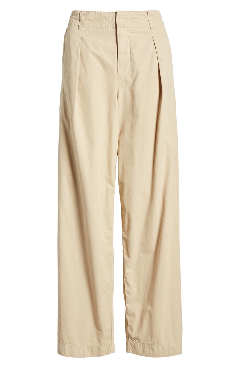 rag & bone Donovan Pleated Wide Leg Twill Pants, Alternate, color, Khaki