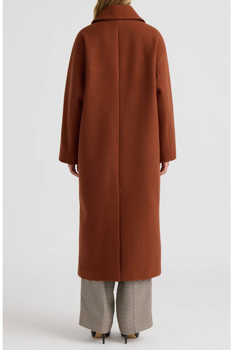 Double Breasted Faux Wool Cocoon Coat, Alternate, color, BURNT CARAMEL