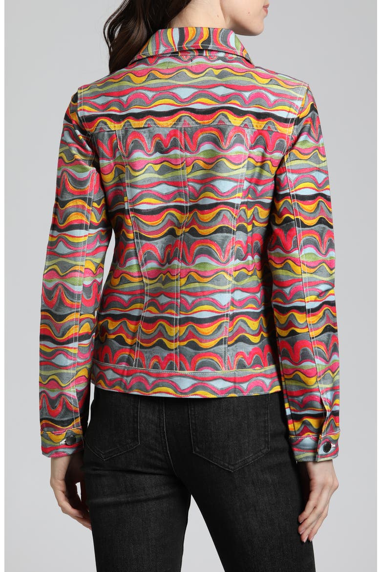 Printed Denim Jacket, Alternate, color, PINK MULTI