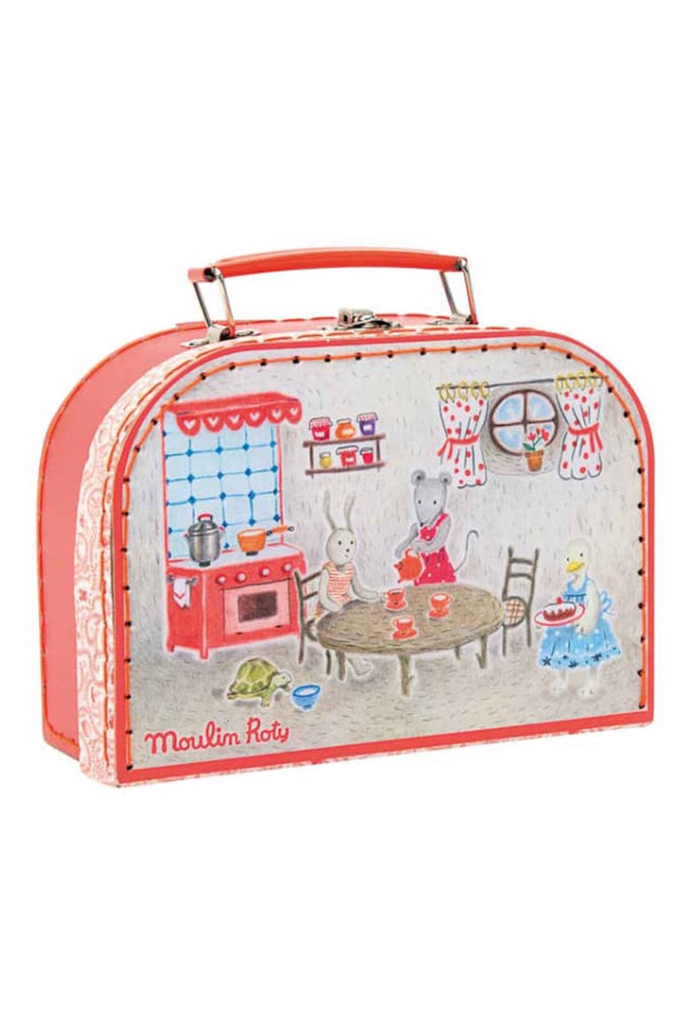Tea Party Suitcase, Main, color, RED