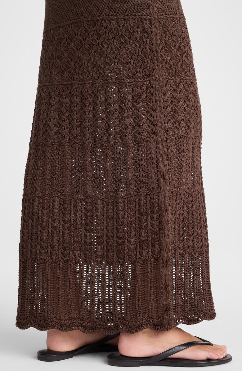 Madewell Pointelle Stitch Maxi Skirt, Alternate, color, Dark Brown