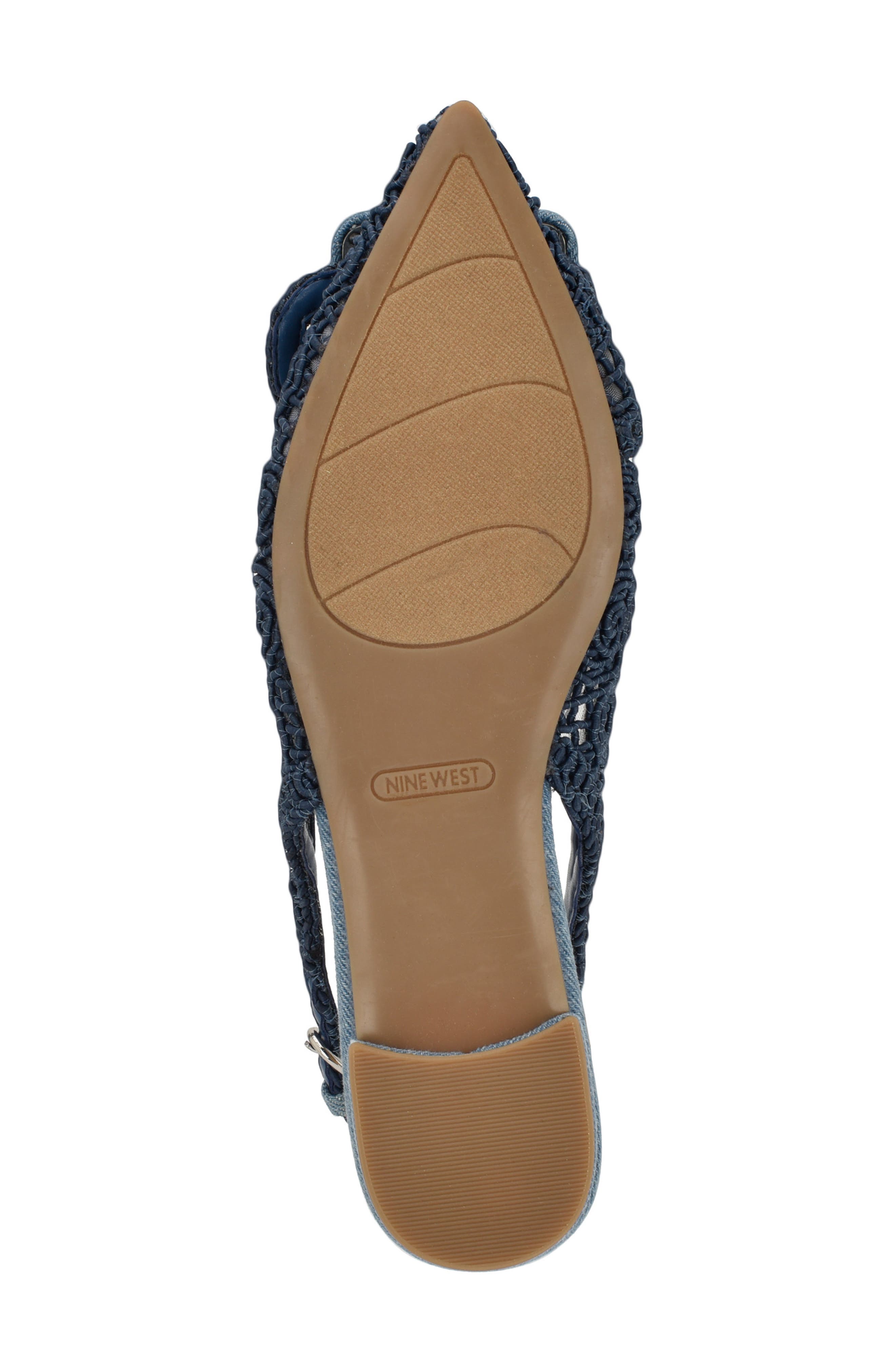Nine West Jasser Pointed Toe Slingback Flat, Alternate, color, Light Blue