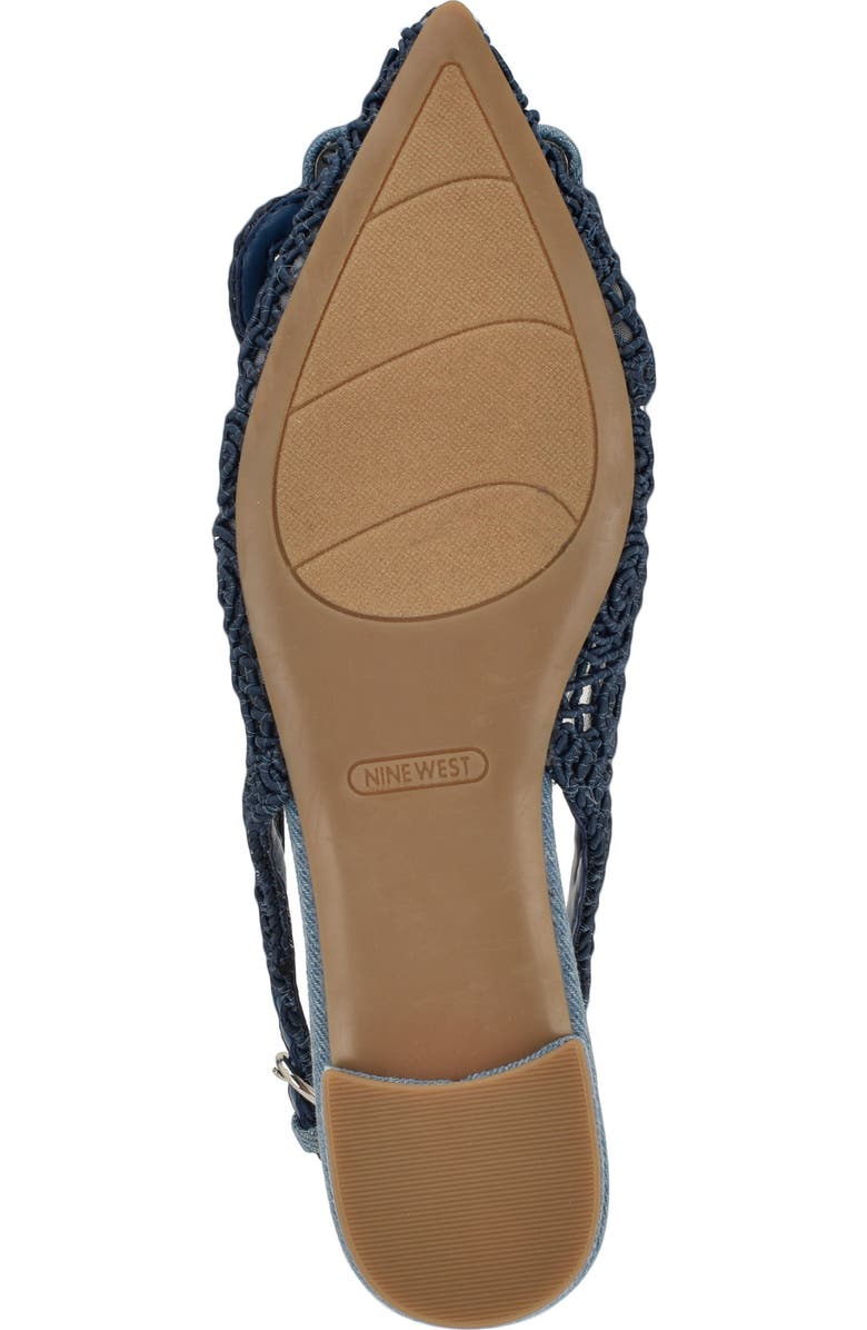 Nine West Jasser Pointed Toe Slingback Flat, Alternate, color, Light Blue