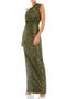 Sequined Ruched One Shoulder Gown