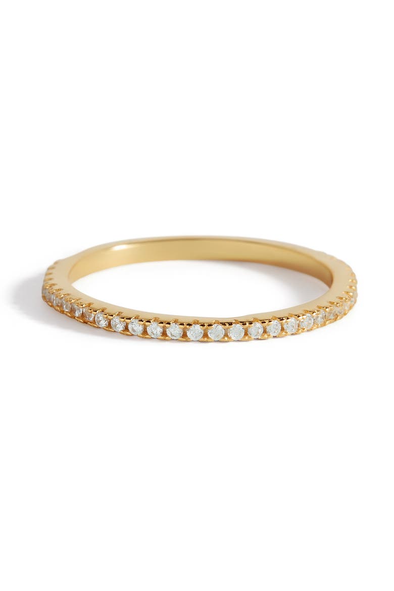 Eternity Pave Ring, Alternate, color, 18k Gold Over Sterling Silver