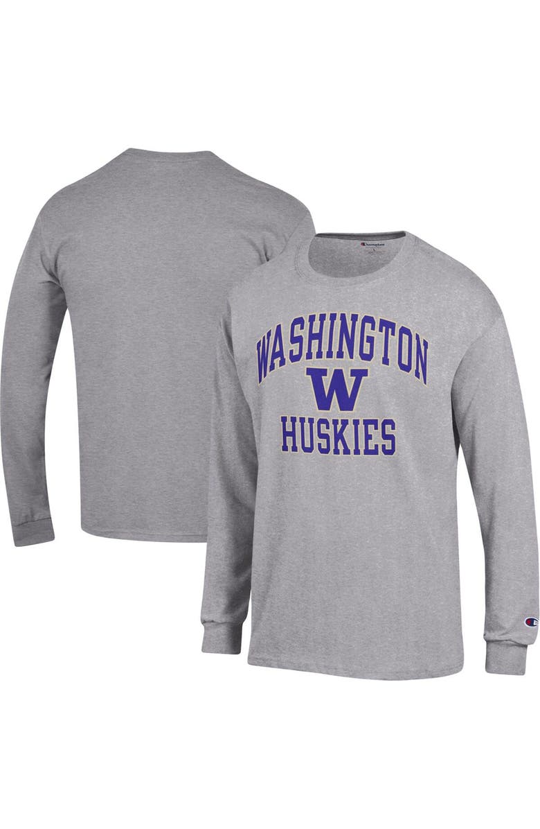 Champion Men's Champion Heather Gray Washington Huskies High Motor Long Sleeve T-Shirt, Alternate, color, Heather Gray