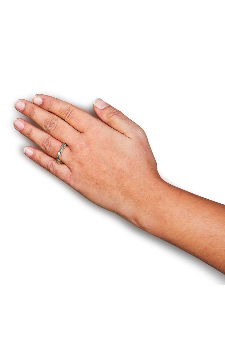 Haus of Brilliance Silver 2.0 Cttw Diamond 10 Stone Anniversary Band Ring, Alternate, color, Yellow