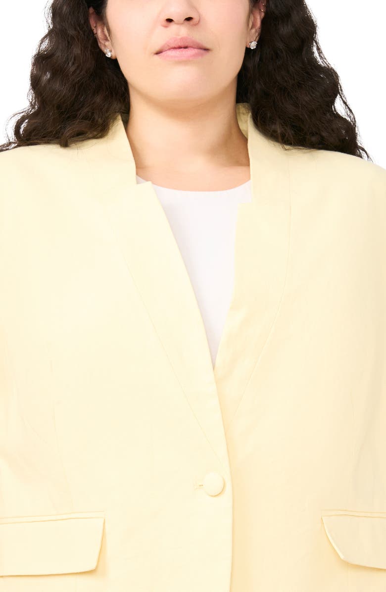 Halogen<sup>®</sup> Inverted Lapel Linen Blend Blazer, Alternate, color, Pastel Yellow