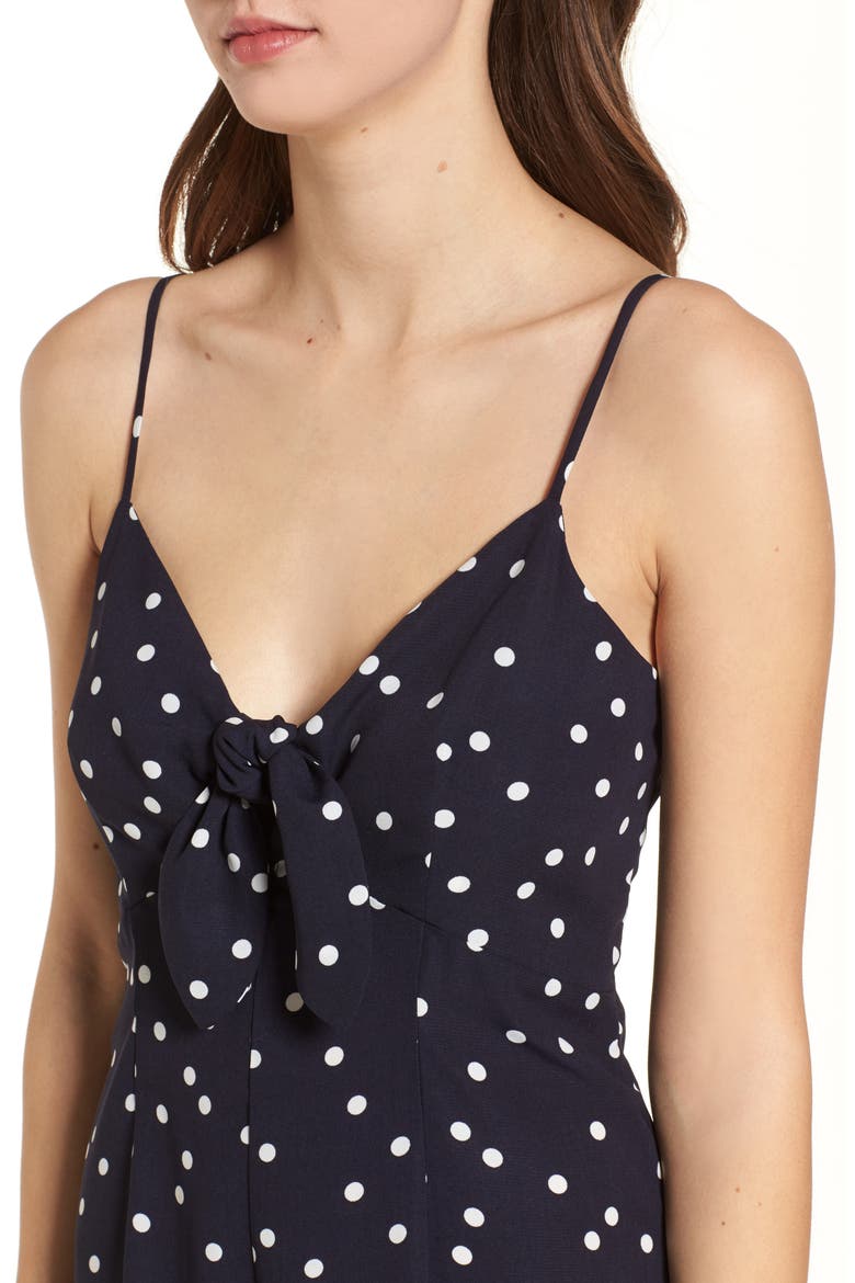 Culotte Jumpsuit, Alternate, color, NAVY/IVORY