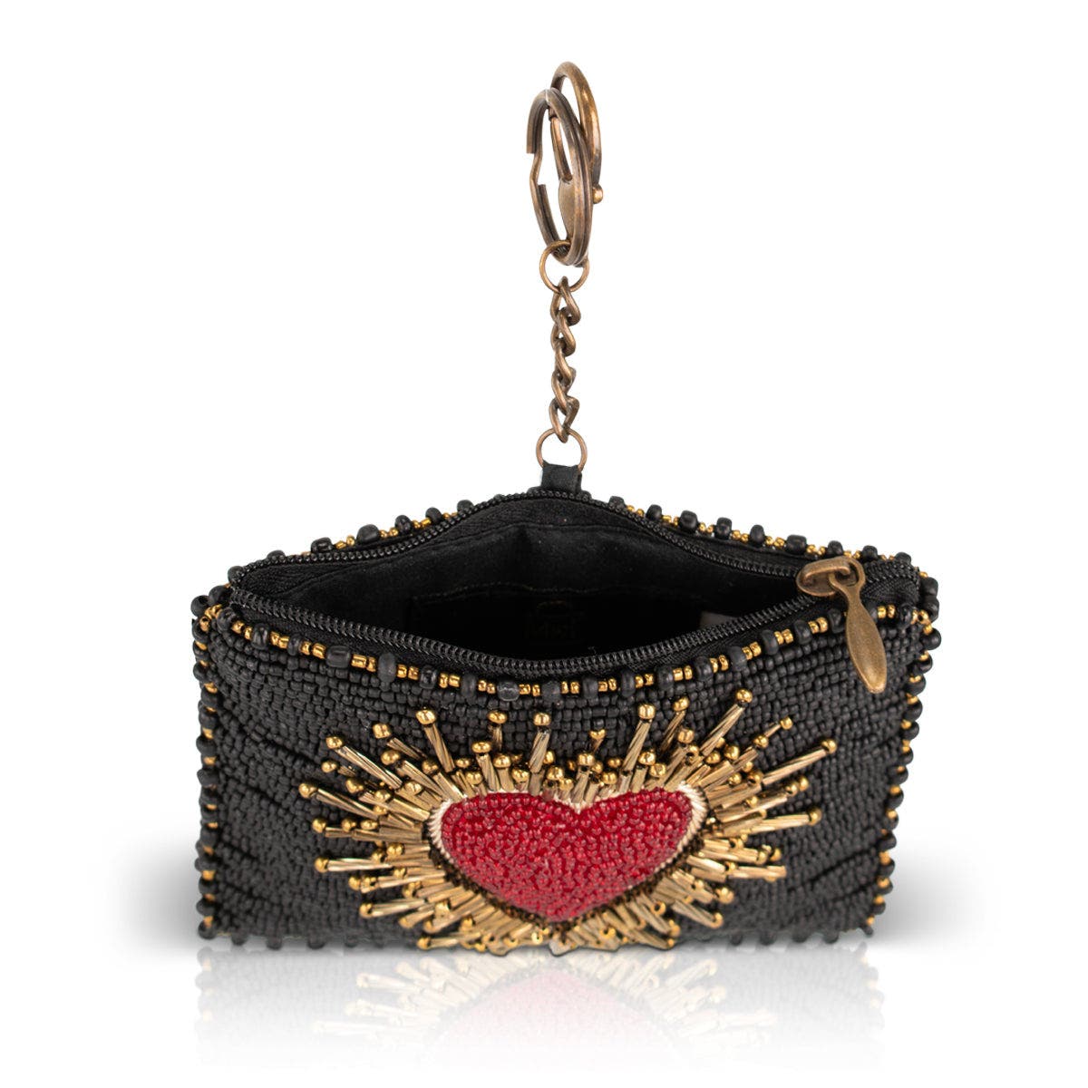 Affection Coin Purse, Alternate, color, Black / Gold