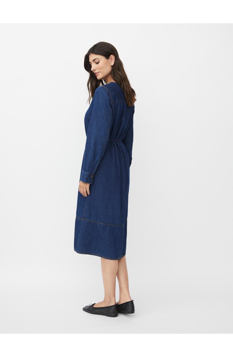 Masai Copenhagen Long Sleeve V-Neck Denim Midi Dress, Alternate, color, Dark Denim
