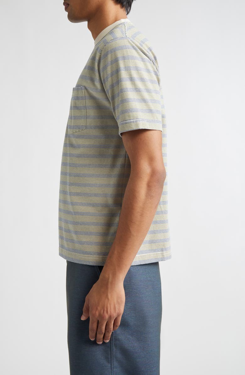 BEAMS Pinstripe Pocket T-Shirt, Alternate, color, Off White