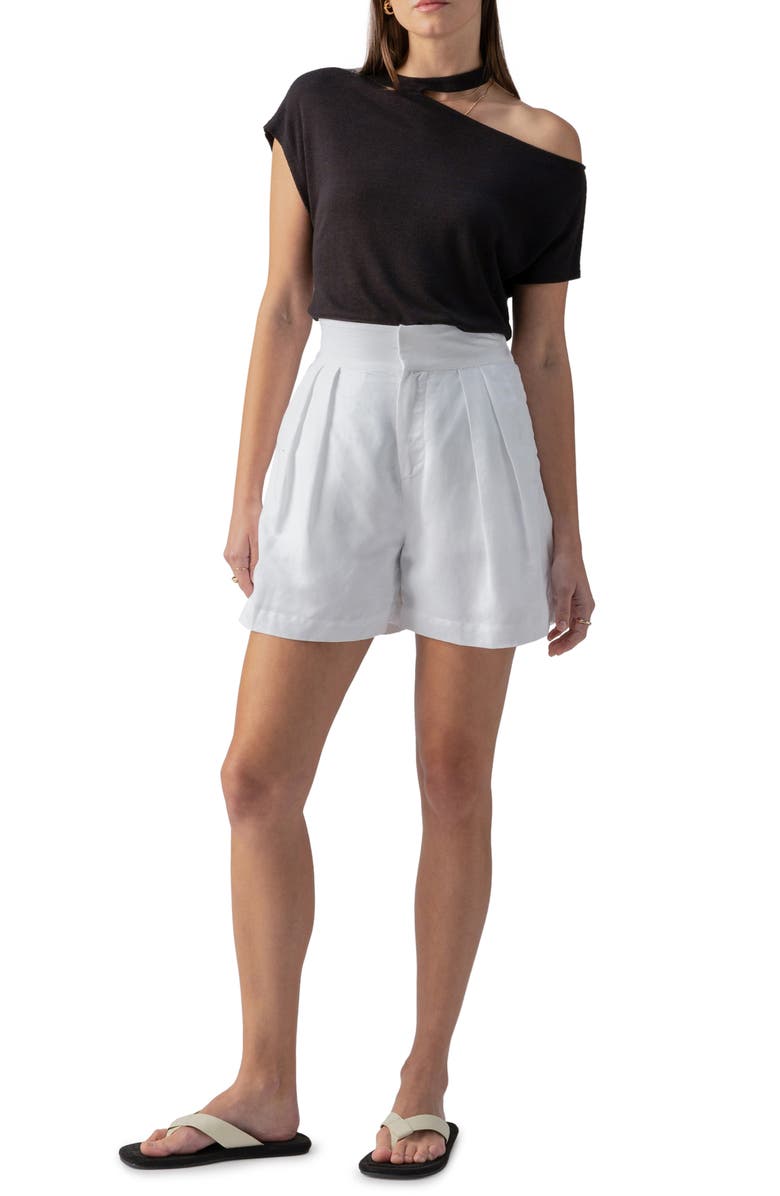 Sanctuary Pull Me On Linen Blend Shorts, Alternate, color, 