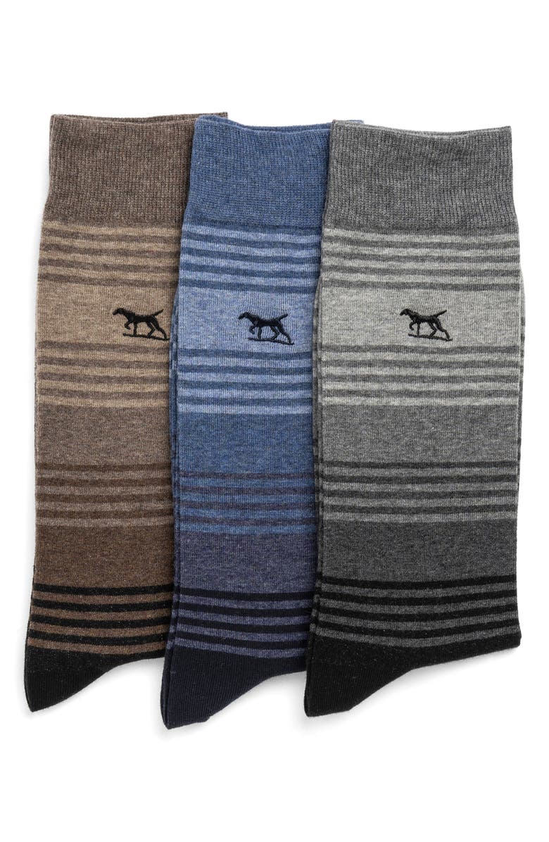 Rodd & Gunn Assorted 3-Pack Stratford Stripes Cotton Blend Dress Socks, Alternate, color, 