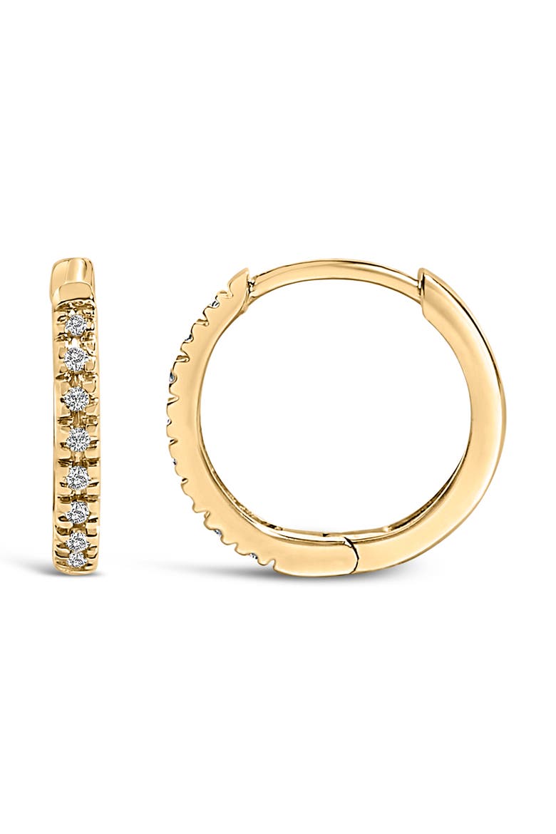 14K Gold 1/5 CTW Diamond Huggie Hoop Earrings, Alternate, color, Yellow