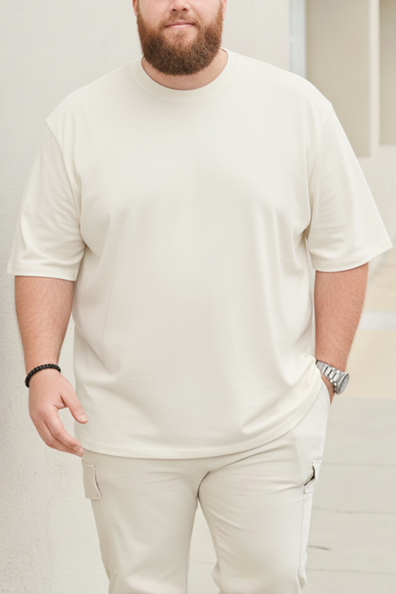 Men’s Big and Tall T-Shirt with Premium Organic Cotton T-Shirt Classic Crew Neck Short Sleeve Tee, Main, color, White