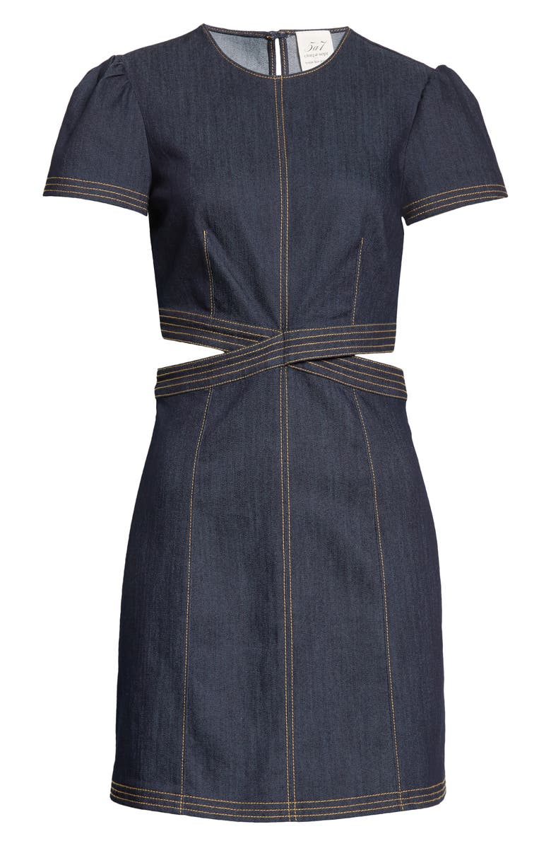 Cinq à Sept Maddy Cutout Denim Minidress, Alternate, color, 