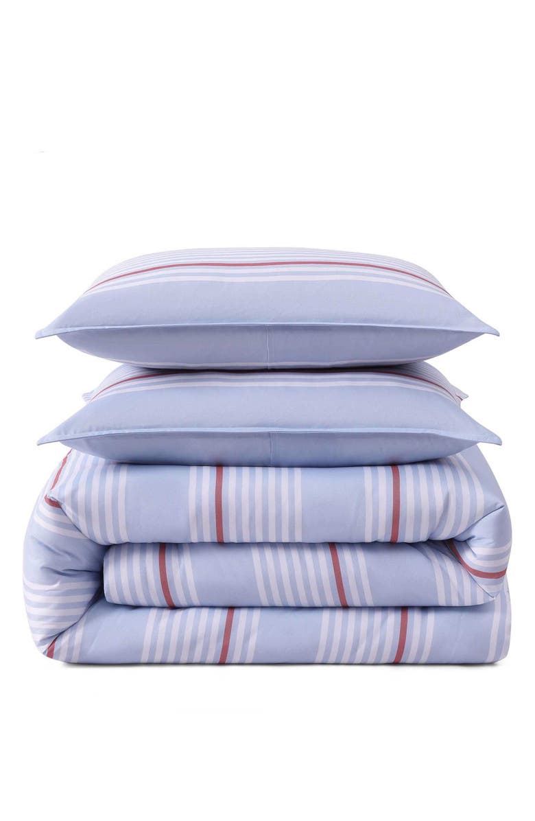 Tommy Hilfiger Lido Stripe 4-Piece Comforter Set, Main, color, Blue/ Red
