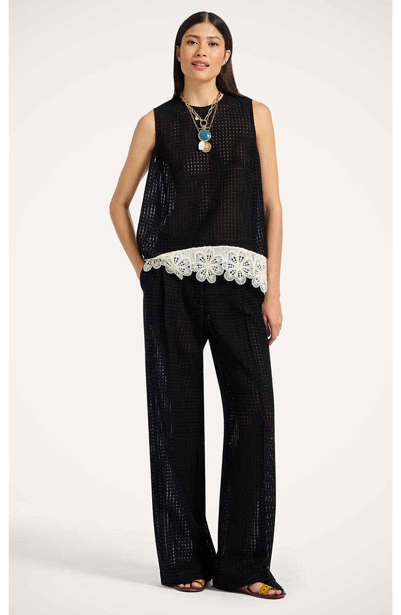 La DoubleJ La Scala Top With Lace, Main, color, Solid Black