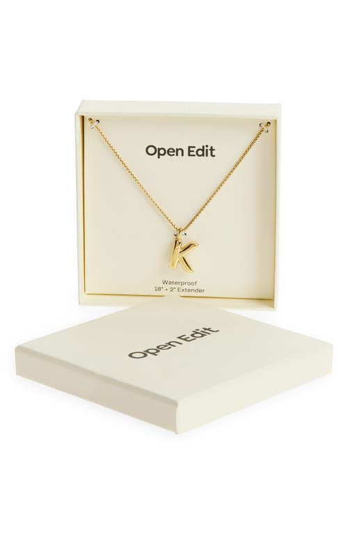 Open Edit Waterproof Bubble Initial Pendant Necklace