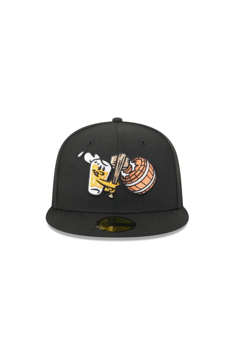 Men's New Era  Black West Michigan Whitecaps Theme Nights 59FIFTY Fitted Hat, Alternate, color, Black