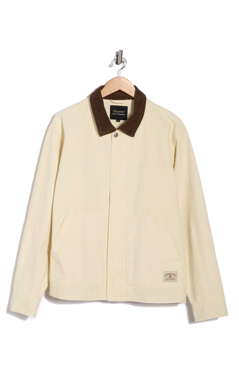 Lucky Brand x Guinness Canvas Jacket, Main, color, Bleached Sand