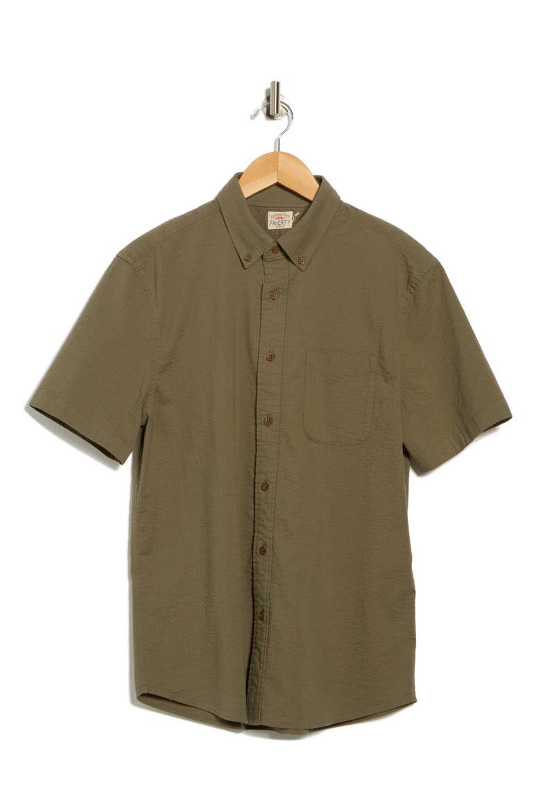 Seersucker Button-Up Shirt, Alternate, color, LIGHT PINE