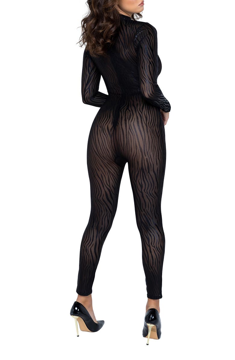 Roma Confidential Wild Stripe Long Sleeve Catsuit, Alternate, color,