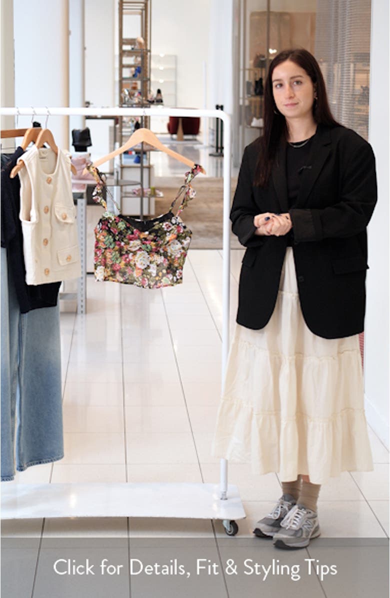 Aisha Floral Ruffle Shoulder Camisole, sales video thumbnail