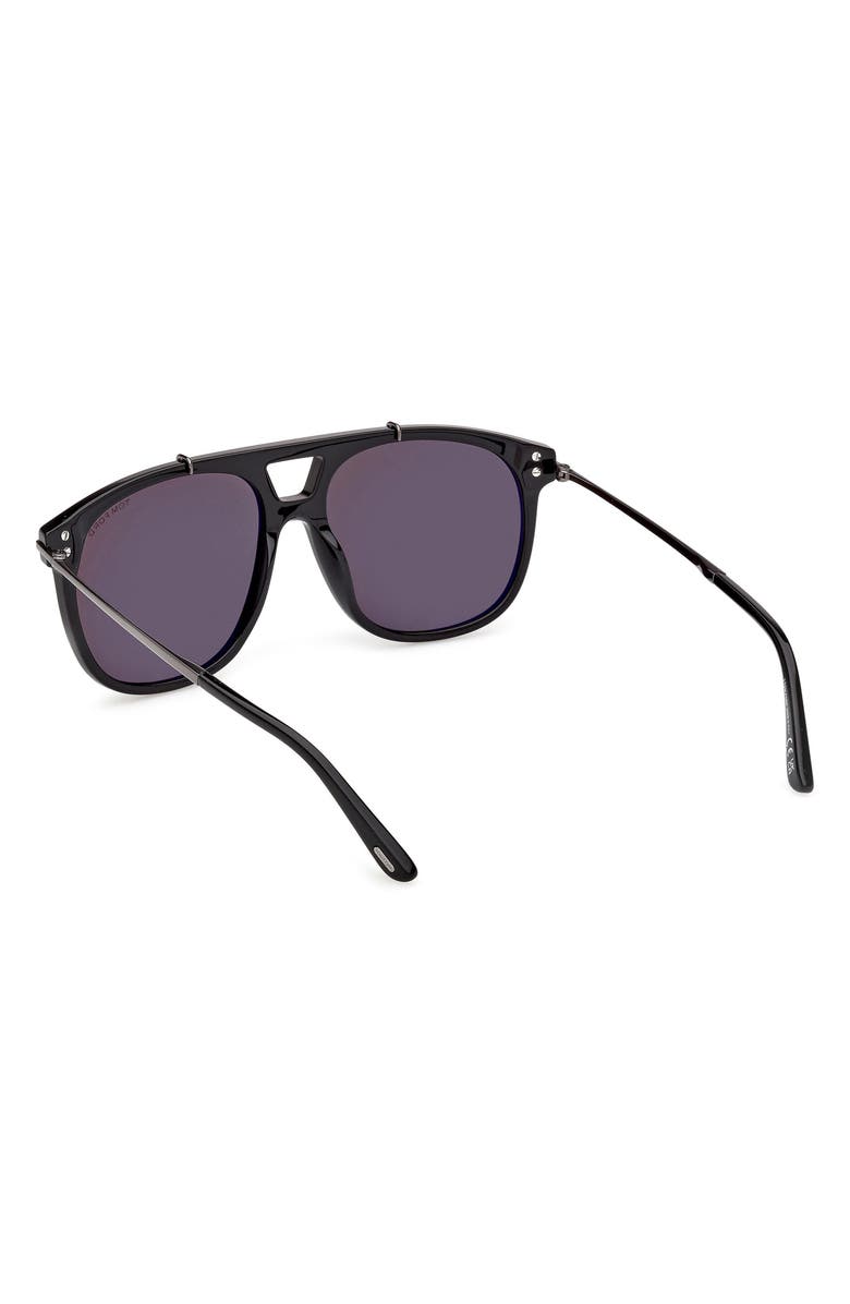 TOM FORD 58mm Navigator Sunglasses, Alternate, color, Black / Gunmetal / Smoke Lens