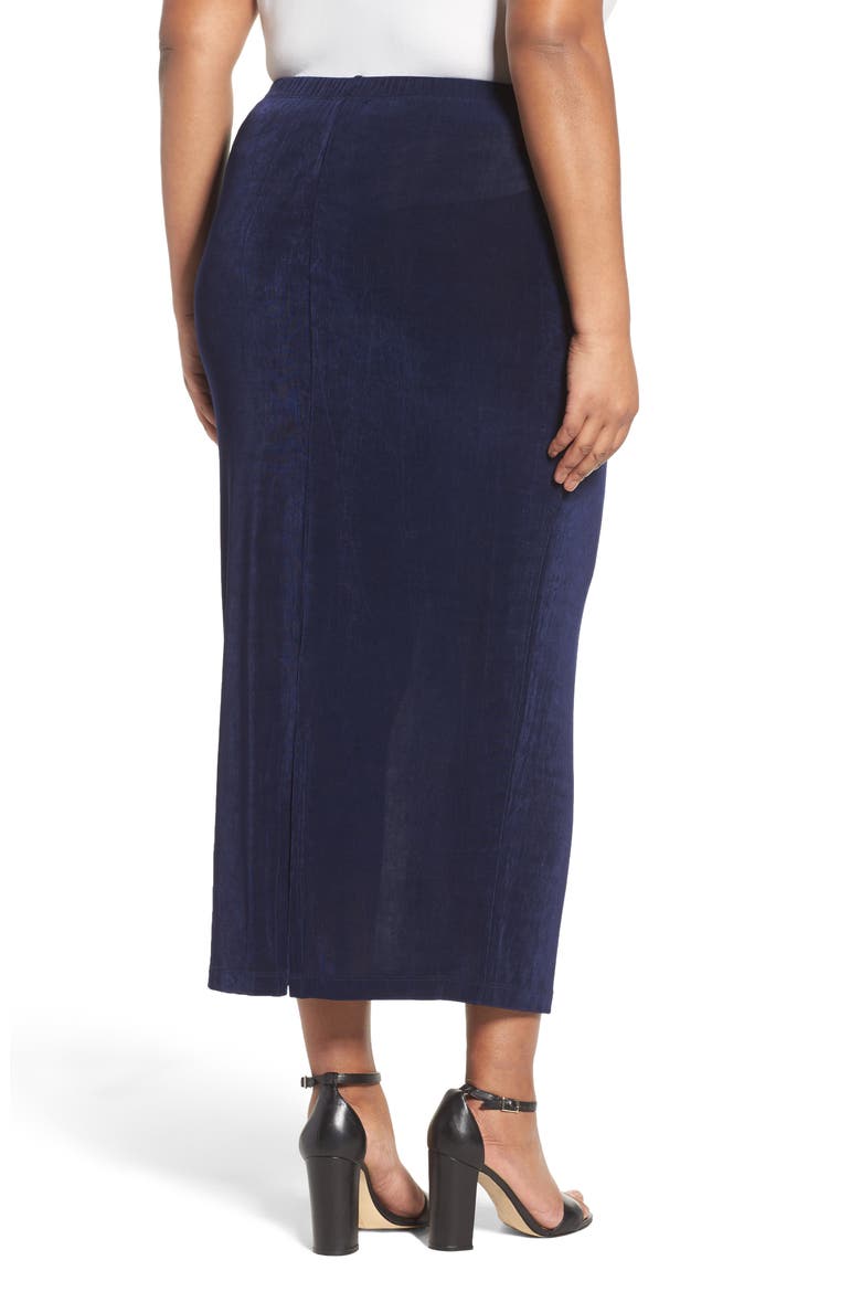 Stretch Knit Straight Maxi Skirt, Alternate, color, NAVY