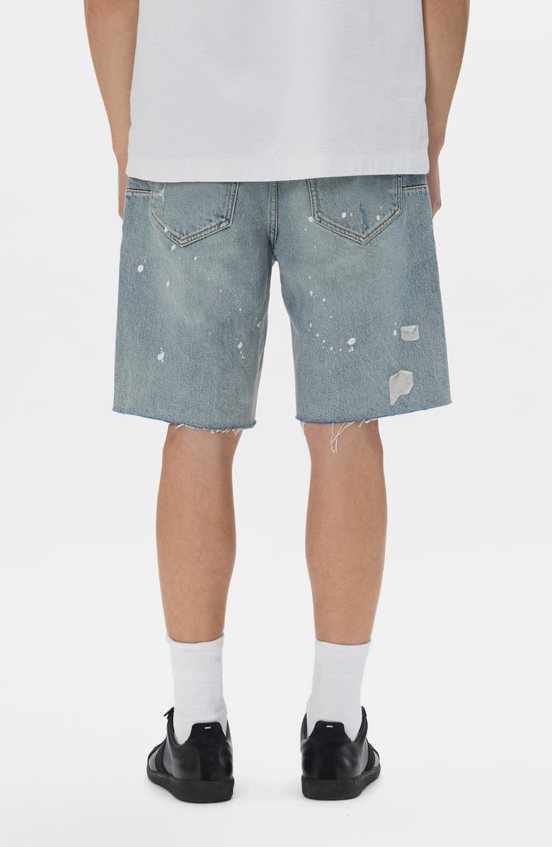 PURPLE BRAND Painterly Ripped Jean Shorts, Alternate, color, Light Indigo