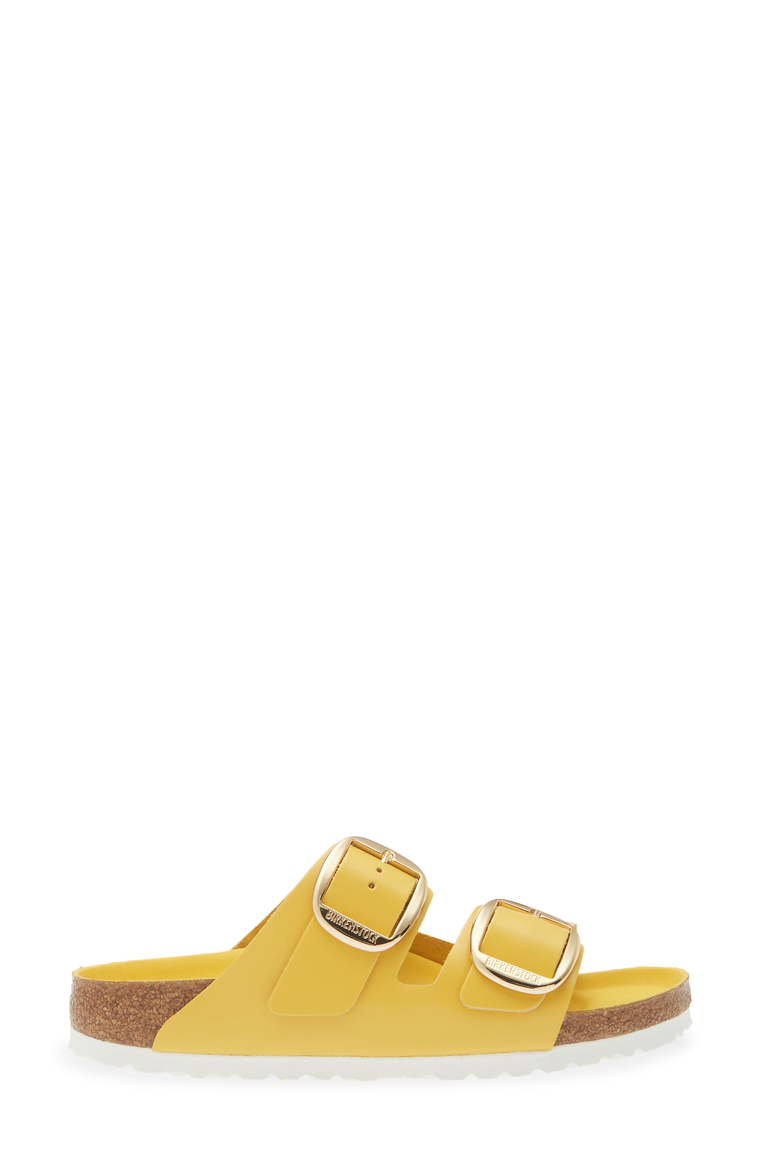 Arizona Big Buckle Slide Sandal, Alternate, color, OCHRE HIGH SHINE