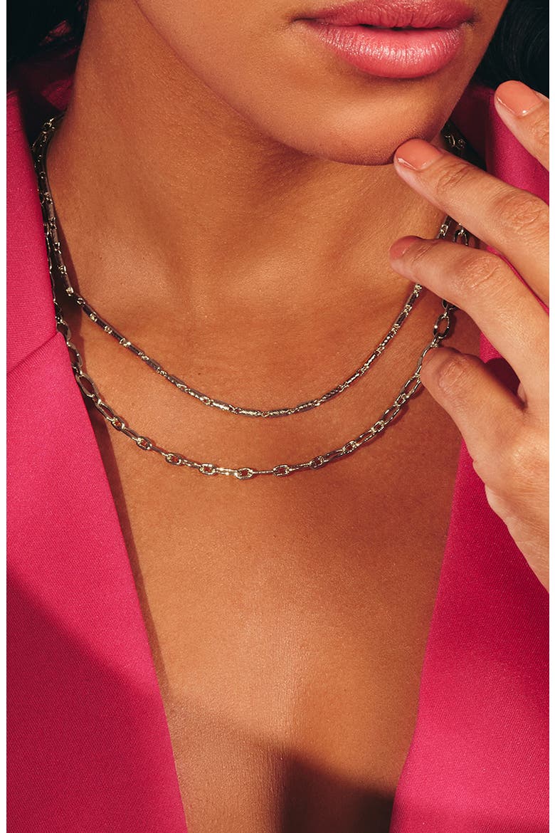 Selena Layered Necklace, Alternate, color, SILVER