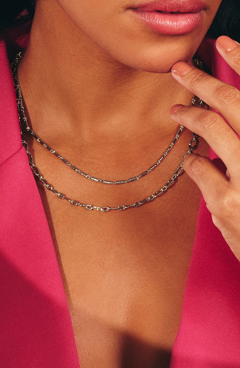 Sterling Forever Selena Layered Necklace, Alternate, color, Silver