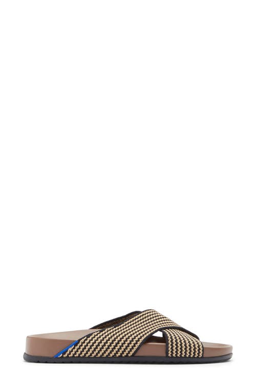 Rothys The Weekend Slide Sandals In Toffee Stripe