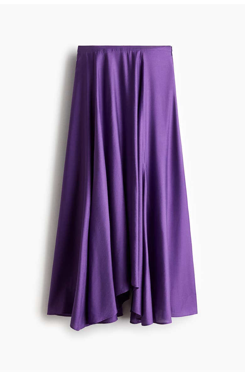 H&M Flared Viscose-blend Skirt, Main, color, Purple