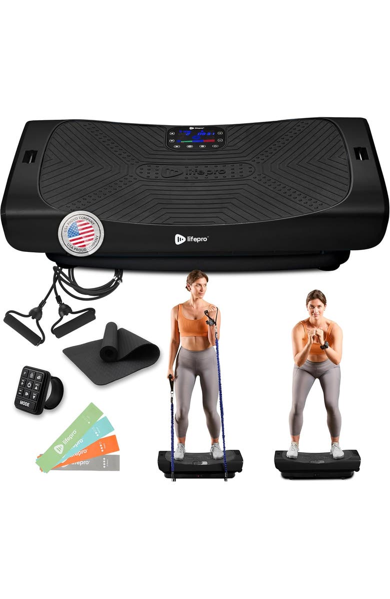 Lifepro Rumblex pro 4D Motion Vibration Plate Exercise Machines for Lymphatic Drainage Fat Burn & Toning Triple Motor Technology, Main, color, Black