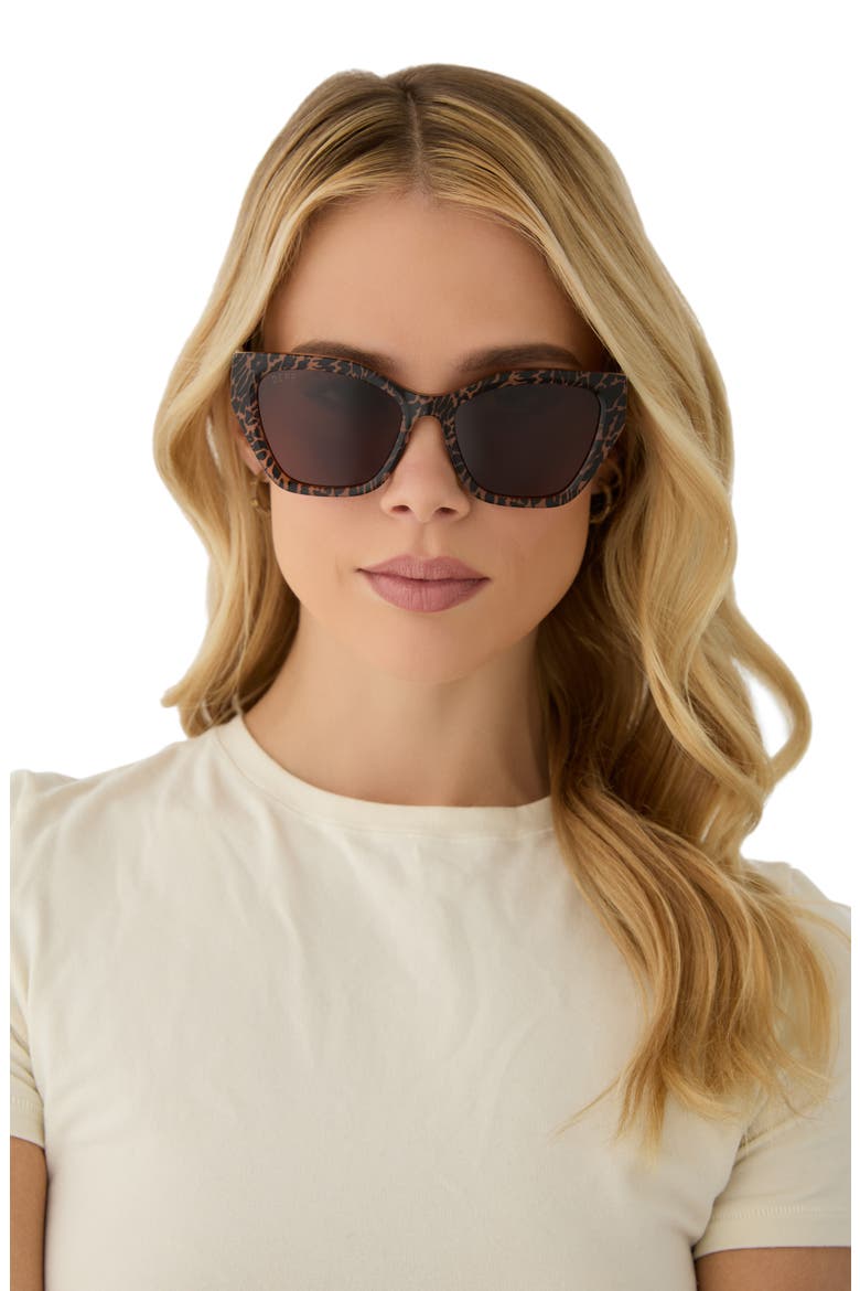 Evie 54mm Cat Eye Sunglasses, Alternate, color, ANIMAL / BROWN