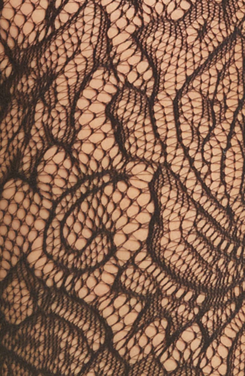 Dries Van Noten Leaf Fishnet Tights, Alternate, color, 