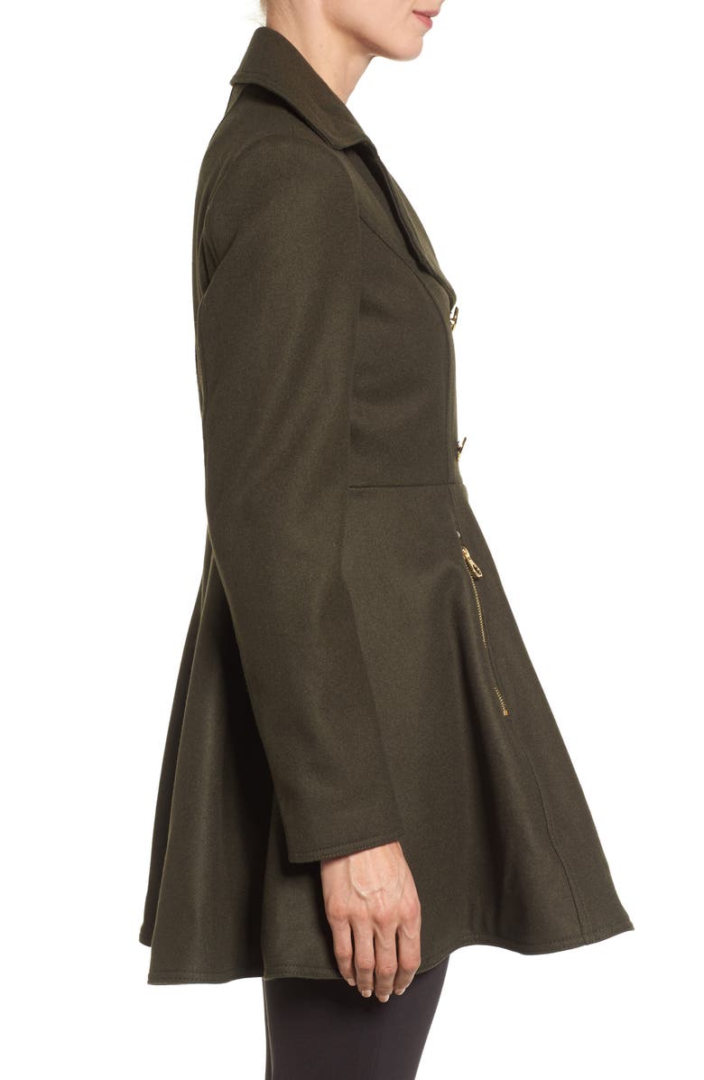 Laundry by Shelli Segal Laundry by Shelli Segal Double Breasted Fit & Flare Coat, Alternate, color,