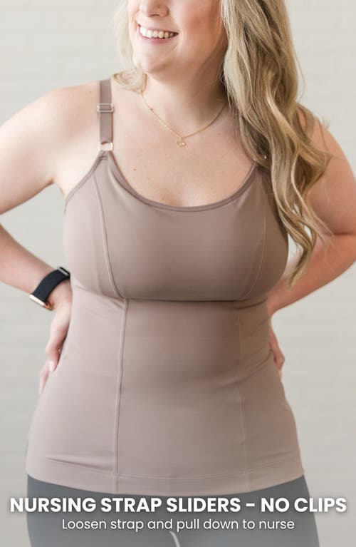 Davin & Adley Busty Size Amelia Maternity, Nursing And Pumping Tank Top In Brown