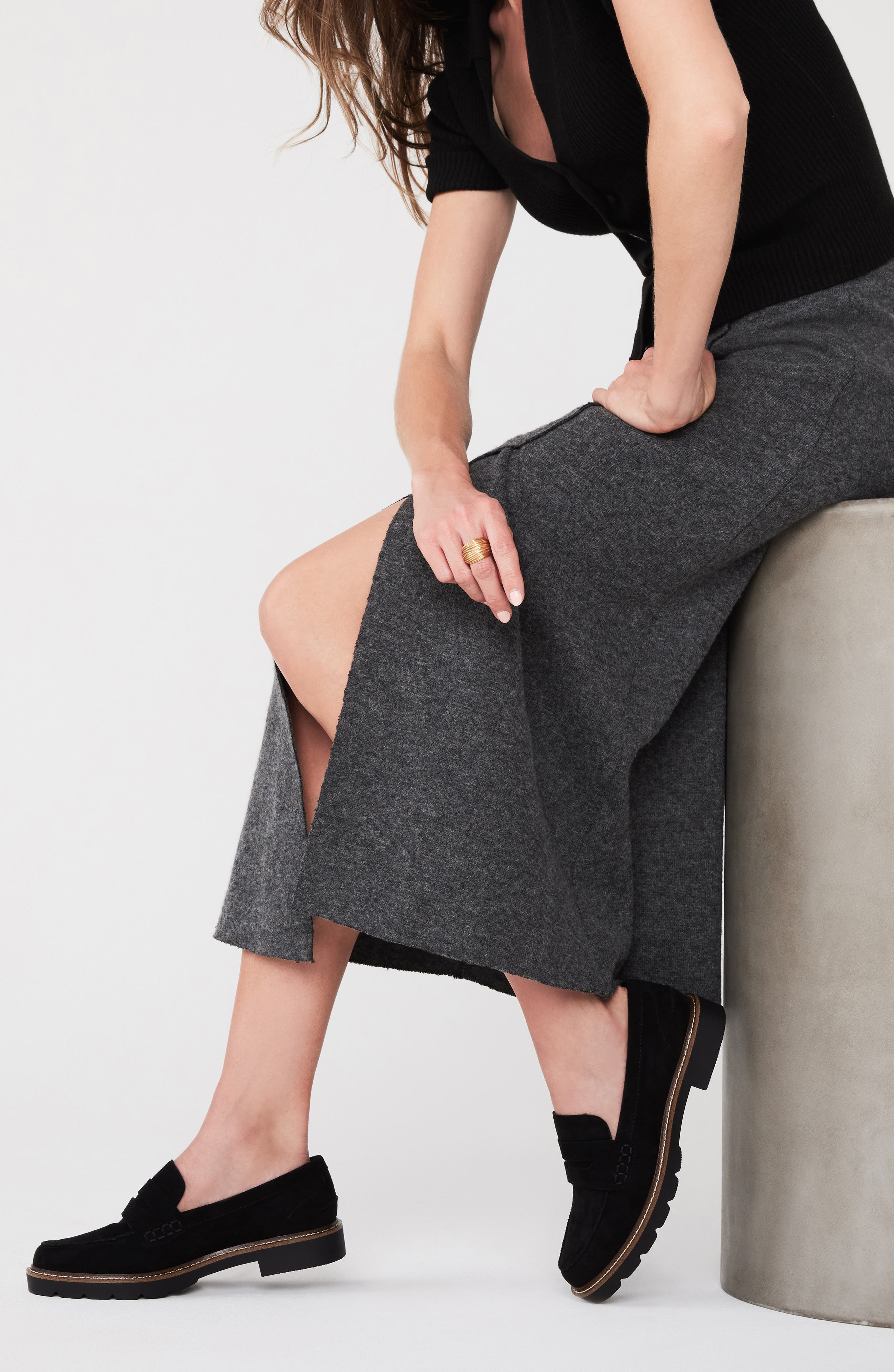 Anne Klein Emmylou Penny Loafer, Alternate, color, Black