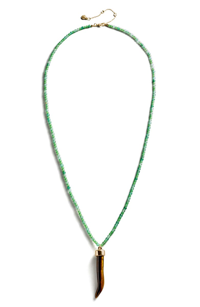 BaubleBar Maeve Semiprecious Pendant Necklace, Alternate, color, Brown Multi