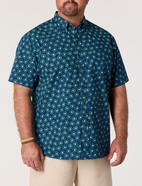 Big & Tall Easy-Care Micro Floral Sport Shirt