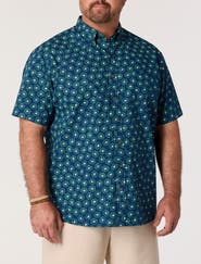 Harbor Bay by DXL Big & Tall Easy-Care Micro Floral Sport Shirt