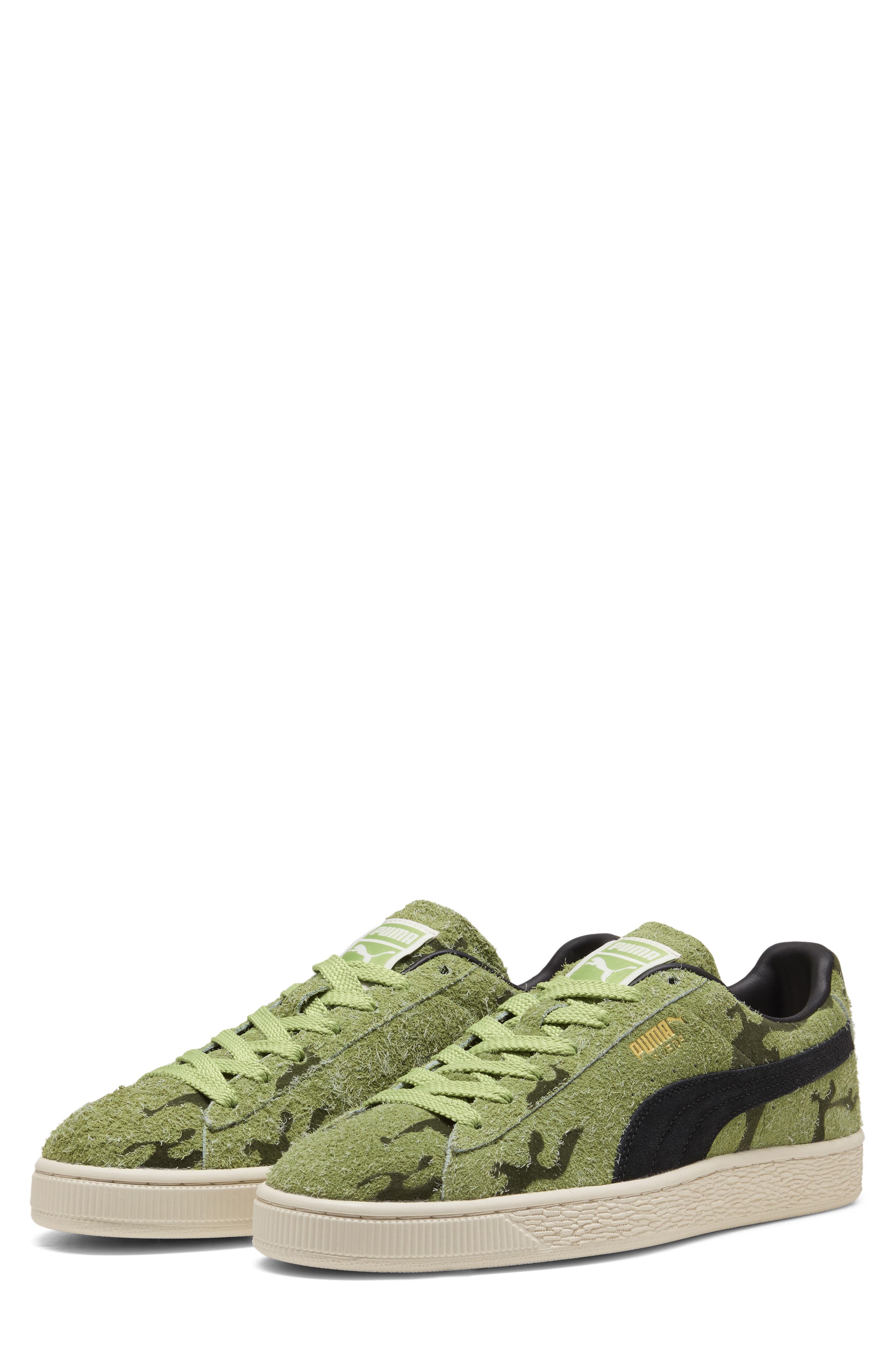 PUMA Suede Flock Sneaker, Main, color, Wild Fern/ Calming Green