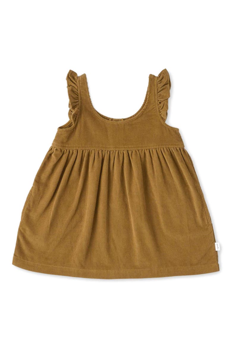 Organic Cotton Corduroy Pinafore Dress, Main, color, OCHRE