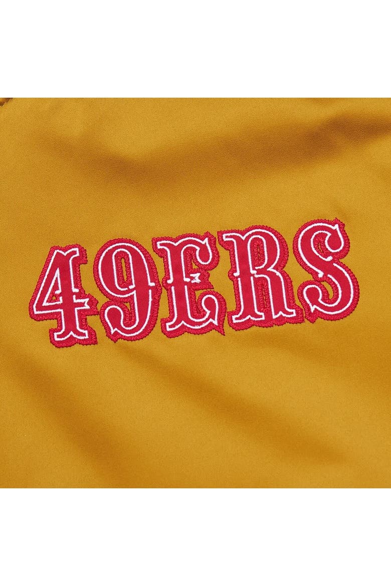 Men's Mitchell & Ness Gold San Francisco 49ers Heavyweight Full-Zip Satin Jacket, Alternate, color, Gold